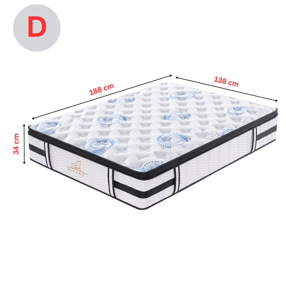 Majestic Rest 7 Zones Luxury Premium Firm Mattress Double