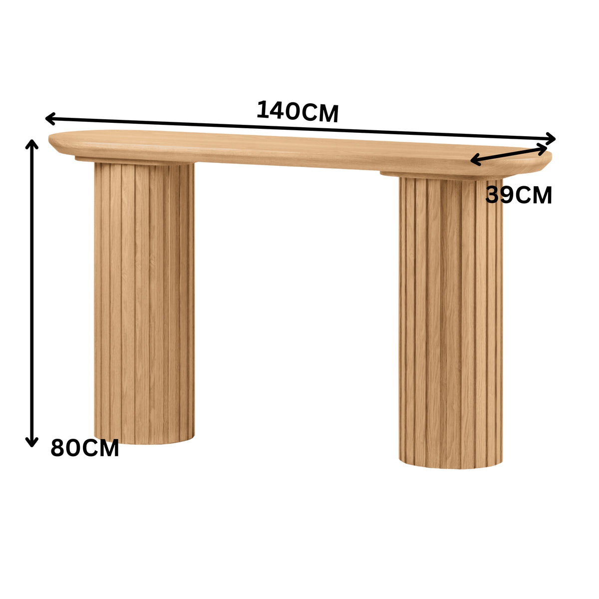 Marty 140cm Console Hallway Entrance Table Natural
