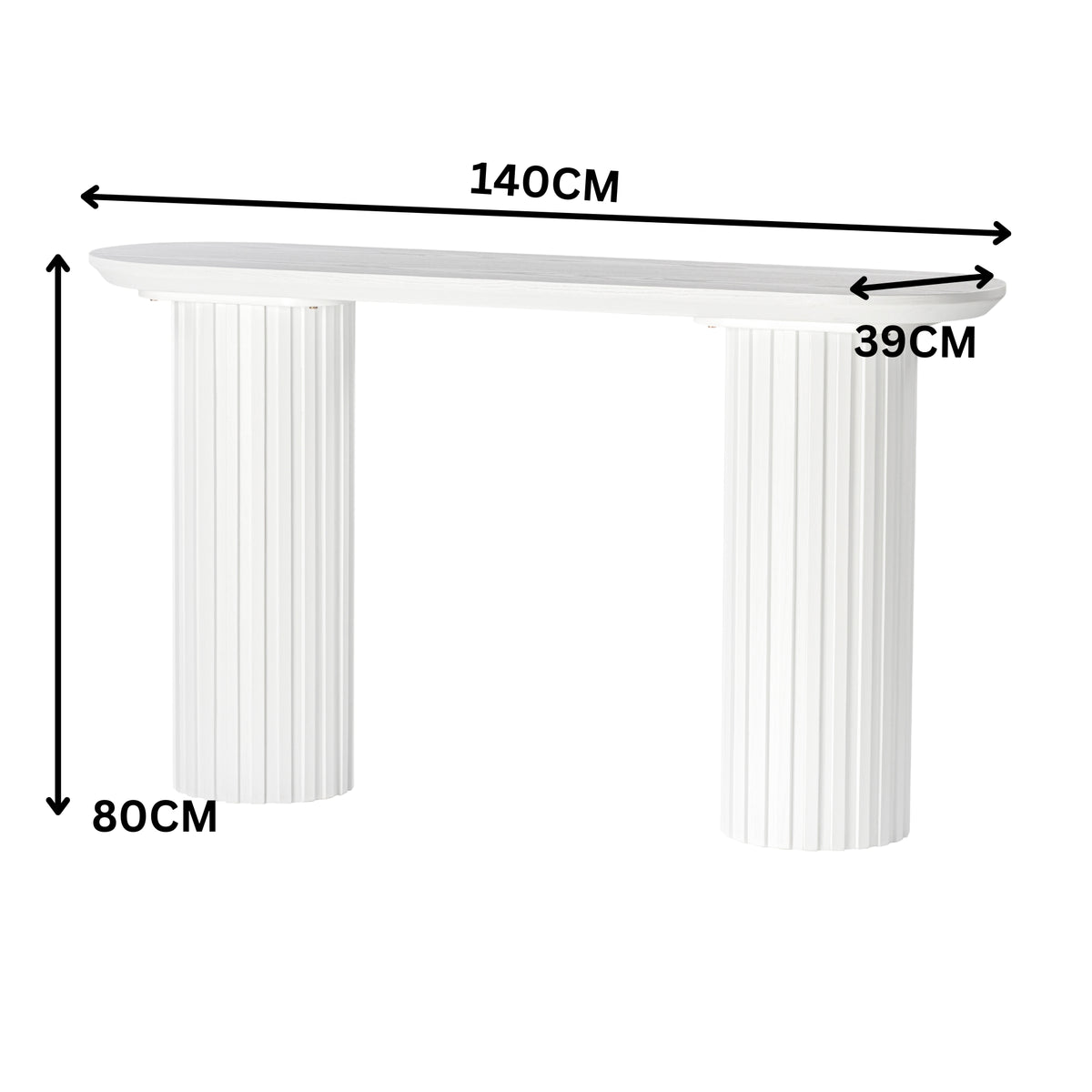 Marty 140cm Console Hallway Entrance Table White