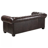 Max Chesterfield Leather Sofa 1+2+3 Sofa Set Antique Brown