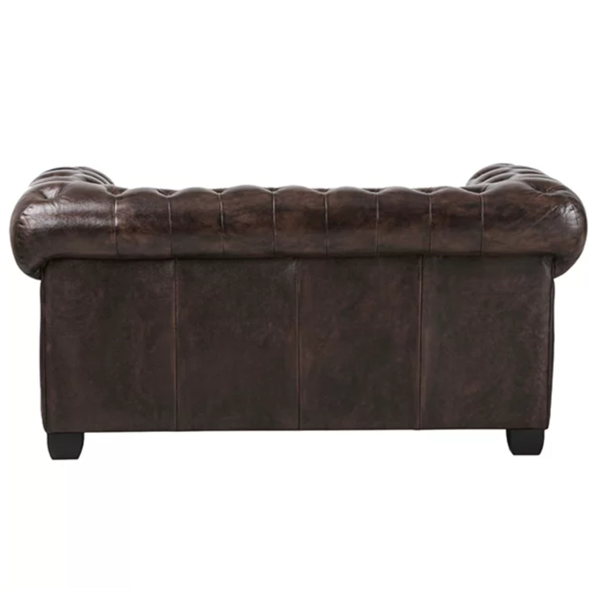 Max Chesterfield Leather Sofa 2 Seater Antique Brown