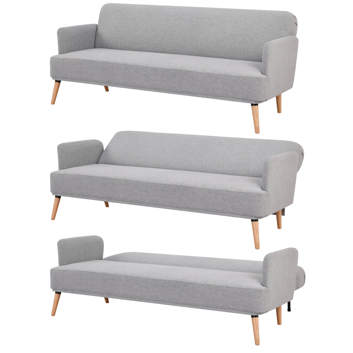 Merlin 3 Seater Sofa Bed Grey