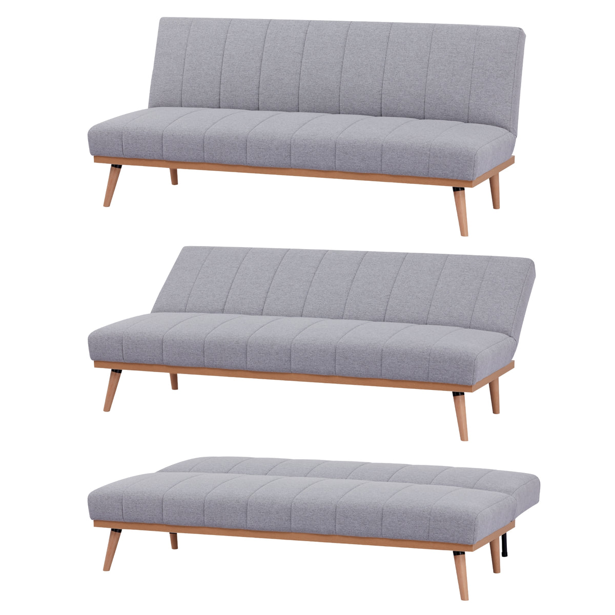 Monroe 3 Seater Sofa Bed Grey