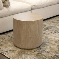 Monument 45cm Round Side Table Travertine Beige
