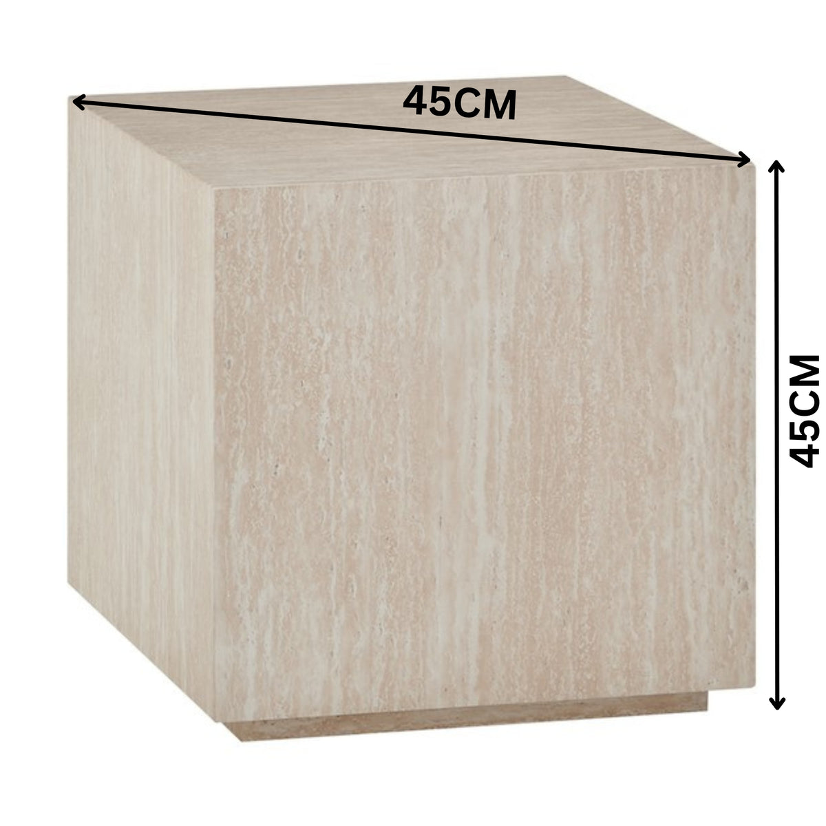 Monument 45cm Square Side Table Travertine Beige