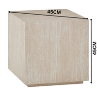 Monument 45cm Square Side Table Travertine Beige