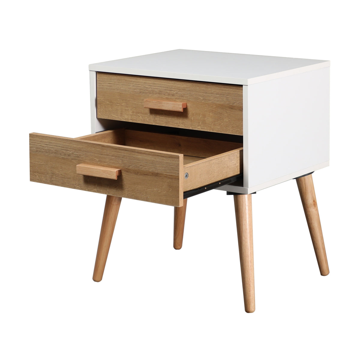 Myst 2 Drawers Bedside Table Nightstand Side End Bedroom Storage Cabinet White