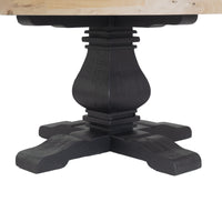 Olivia 160cm Round Dining Table Reclaimed Elm Wood Natural Black