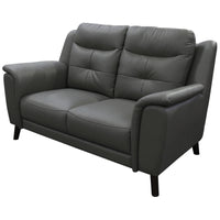 Opal 2 Seater Leather Sofa Gunmetal