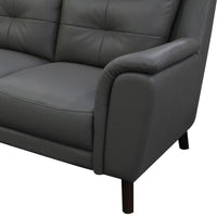 Opal 2 Seater Leather Sofa Gunmetal