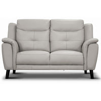 Opal 2 Seater Leather Sofa Silver
