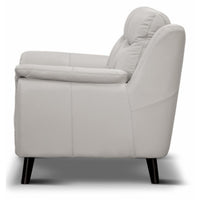 Opal 2 Seater Leather Sofa Silver