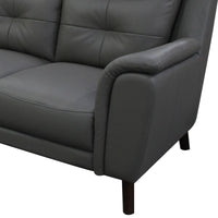 Opal 2+3 Seater Leather Sofa Gunmetal 