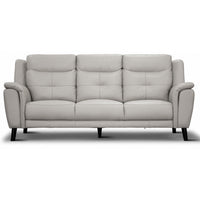 Opal 3 Seater Leather Sofa Silver 