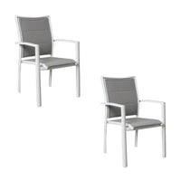 Oro 2pc Set Aluminium Outdoor Dining Chair White