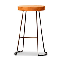 Otte Barstool Bar Chair Metal Frame Black Oak