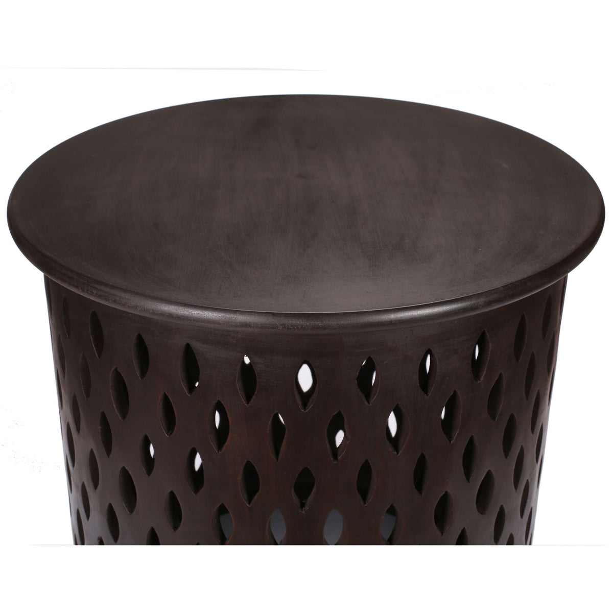 Pansy  Wooden Round 50cm Side Table Sofa End Tables - Brown