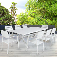 Percy 200cm Outdoor Dining Table White 