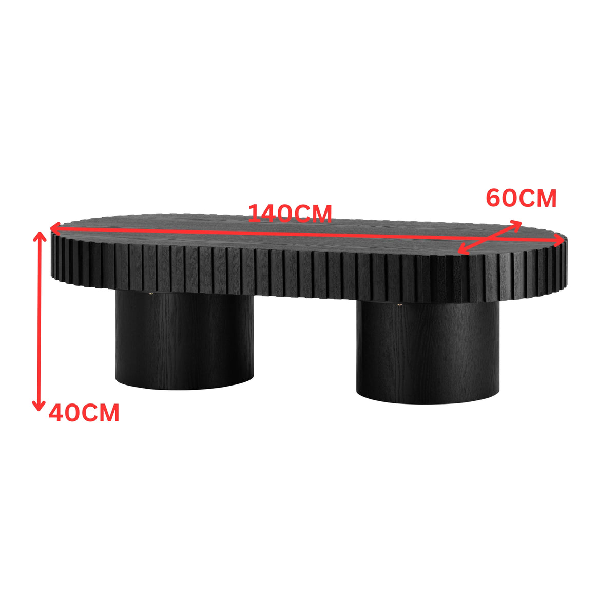 Quintin 140cm Coffee Table Black