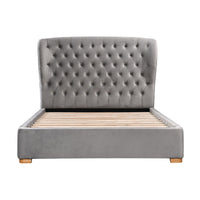 Raina Fabric Double Bed Frame Silver Grey