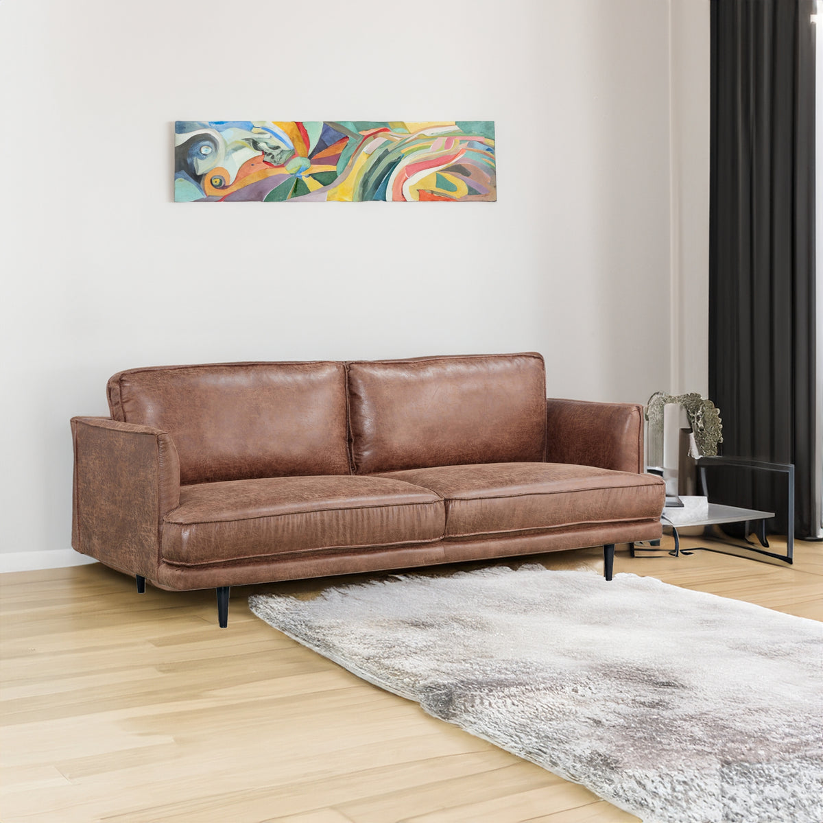 Rosie Fabric Sofa 2 Seater Brown
