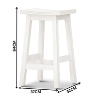 Sensei Kitchen Barstool Timber Bar Chair Stool White