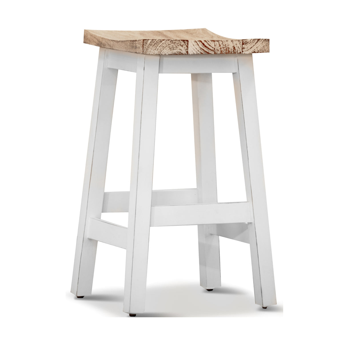 Sensei Kitchen Barstool Timber Bar Chair Stool White Wash Grey