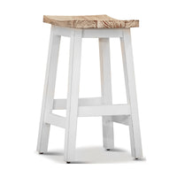 Sensei Kitchen Barstool Timber Bar Chair Stool White Wash Grey