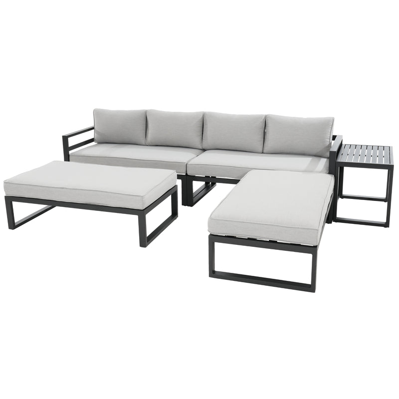 Skye 5pc Outdoor Sofa Set Coffee Side Table Modular Aluminium Frame