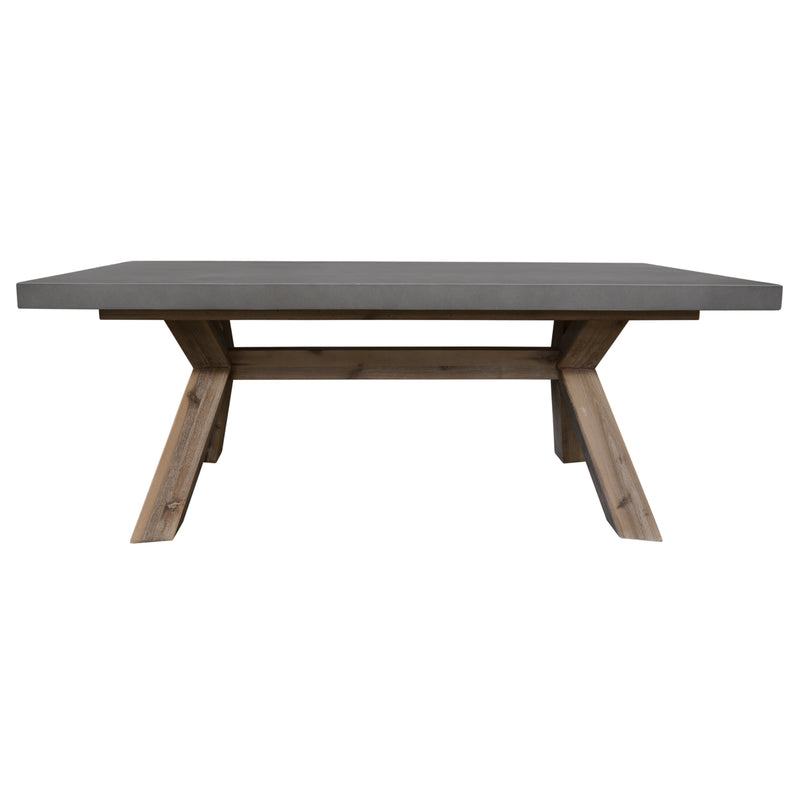 Stony Coffee Table with Concrete Top Grey 120cm - Rectangular