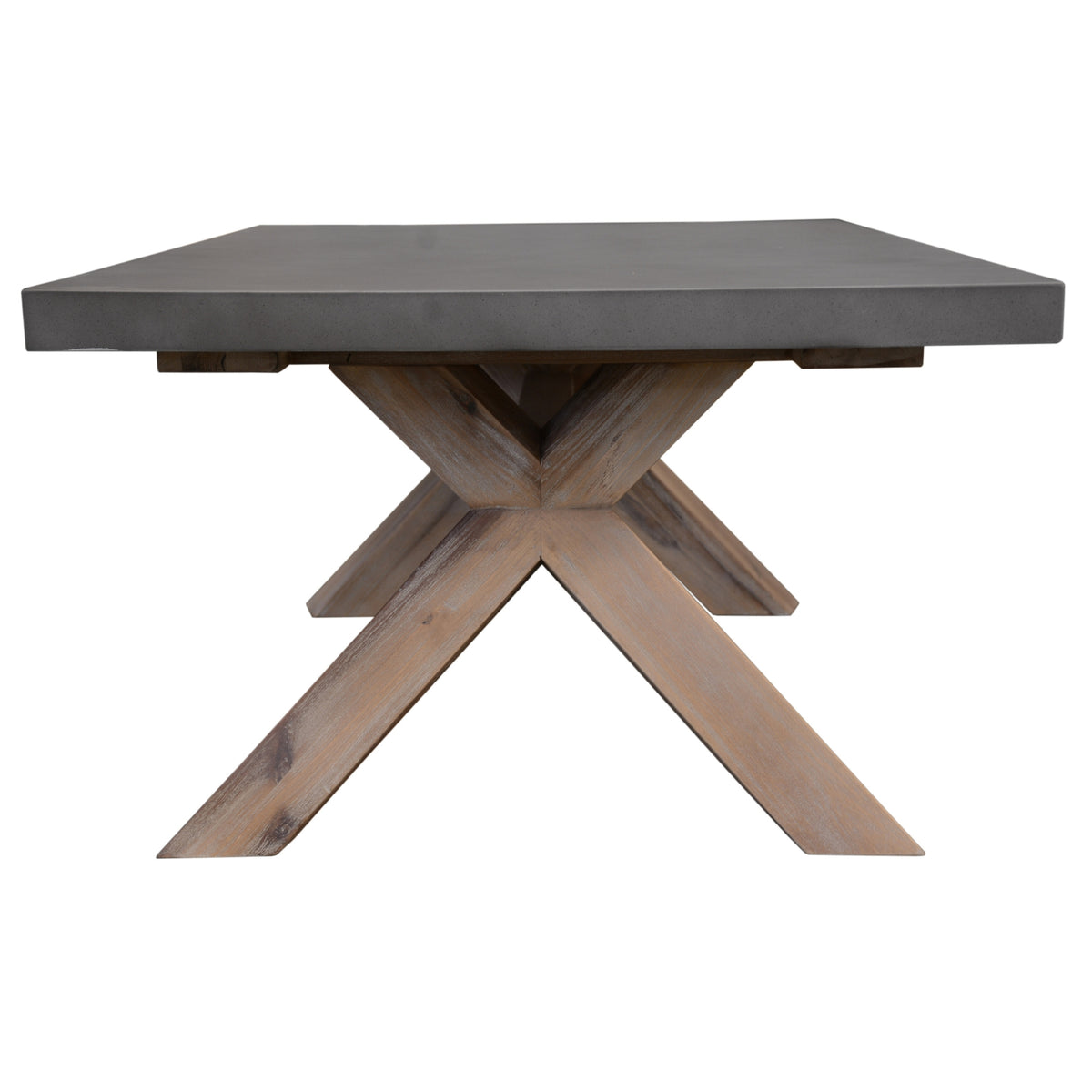 Stony Coffee Table with Concrete Top Grey 120cm - Rectangular