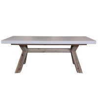 Stony Coffee Table with Concrete Top White 120cm - Rectangular