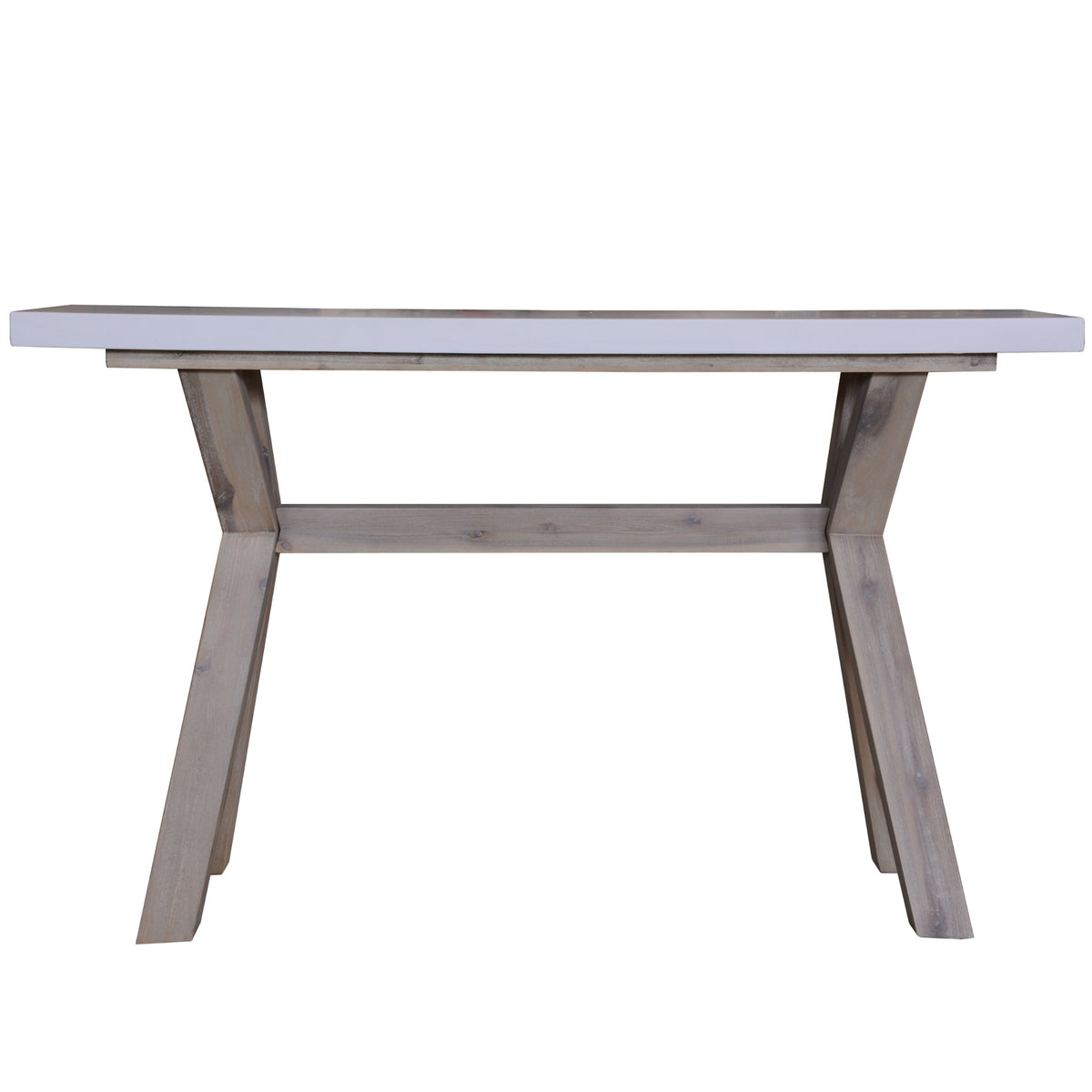 Stony 130cm Console Table with Concrete Top White