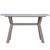 Stony 130cm Console Table with Concrete Top White