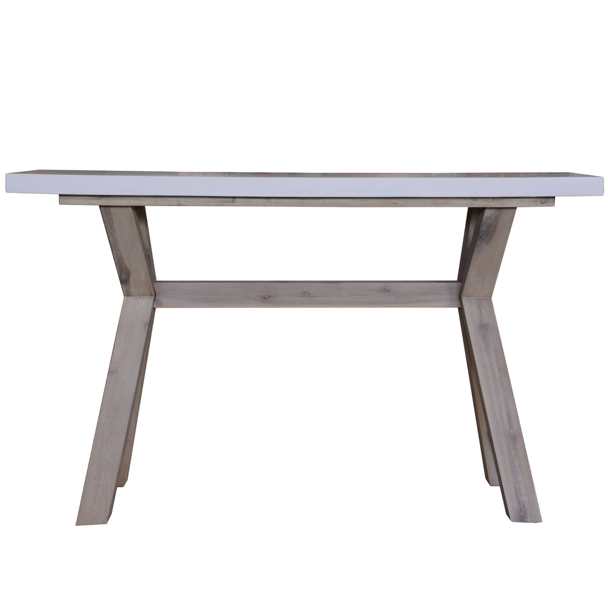 Stony 130cm Console Table with Concrete Top White 