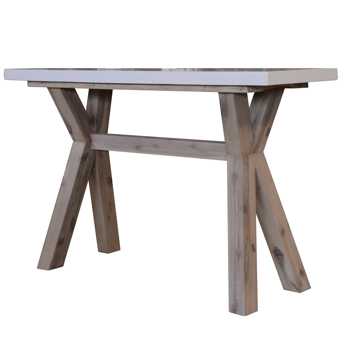 Stony 130cm Console Table with Concrete Top White