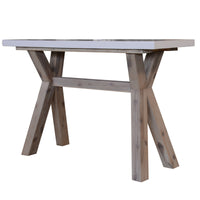Stony 130cm Console Table with Concrete Top White