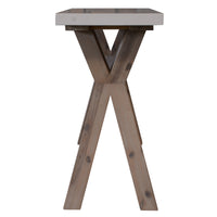 Stony 130cm Console Table with Concrete Top White