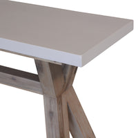Stony 130cm Console Table with Concrete Top White