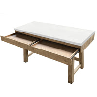 Stony 140cm Desk with Concrete Top White 
