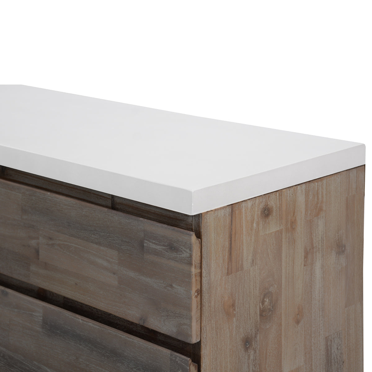 Stony 160cm Buffet with Concrete Top White 