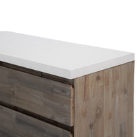 Stony 160cm Buffet with Concrete Top White 