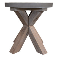 Stony Lamp Table with Concrete Top Grey 50cm - Round