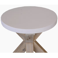 Stony Lamp Table with Concrete Top White 50cm - Round