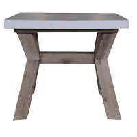 Stony Lamp Table with Concrete Top White 60cm - Square