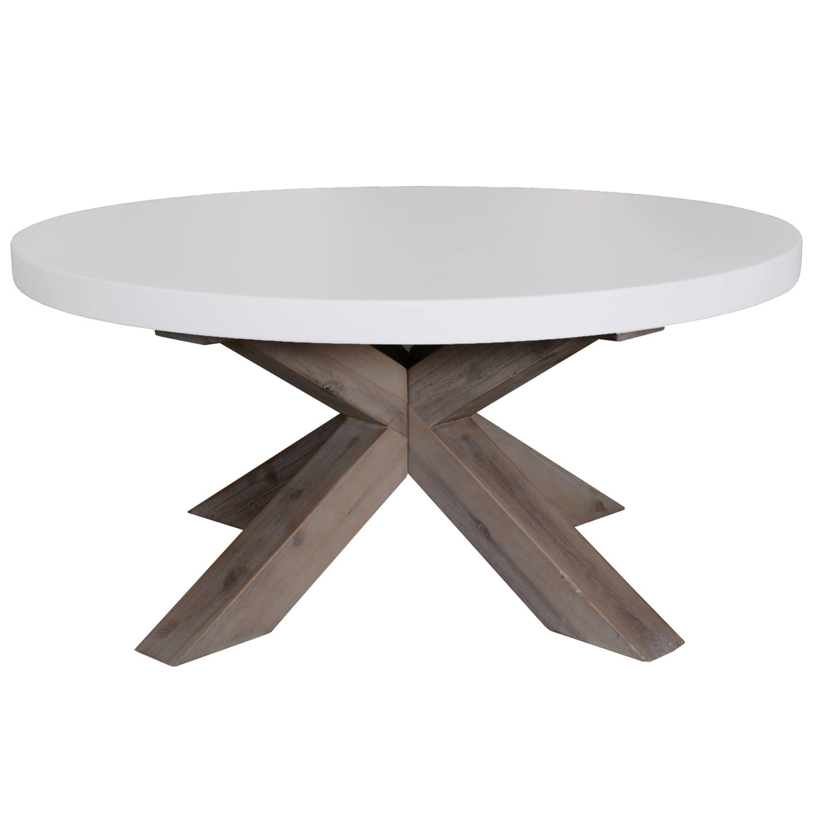 Stony Coffee Table with Concrete Top White 85cm - Round
