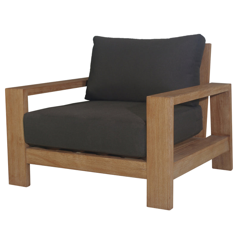 Stud 1 Seater Outdoor Patio Chair Sofa Lounge Eucalyptus Solid Timber Wood Frame