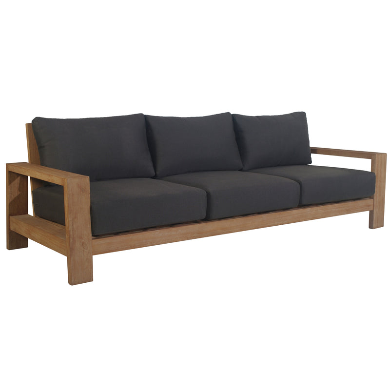 Stud 3 Seater Outdoor Patio Sofa Lounge Eucalyptus Solid Timber Wood Frame