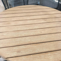 Stud 5pc Outdoor Dining Set 4pc Rope Chair with 110cm Round Solid Timber Table