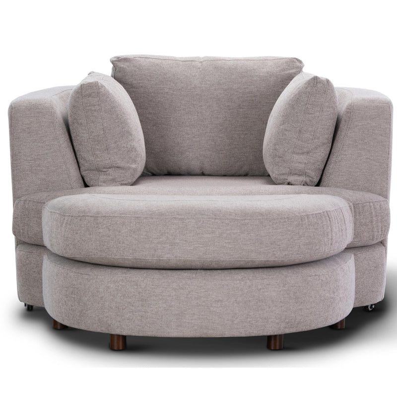 Sunshine Single Sofa Love Chair Fabric Swivel Armchair Ottoman Set - Steel
